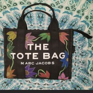 Marc Jacobs Black Floral Tote Bag